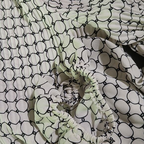 Max Studio 1X Tie-Neck Black & White Easy Care Top - Picture 11 of 14